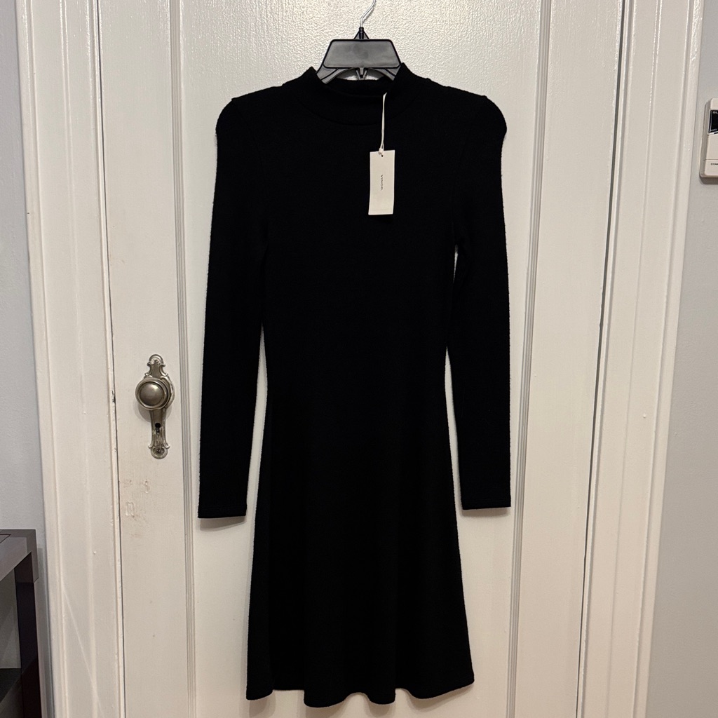 Vince Long-Sleeve Mock Turtleneck Dress Xxs Nwt